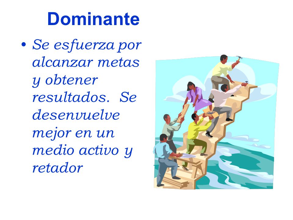 Dominante Se esfuerza por alcanzar metas y obtener resultados.
