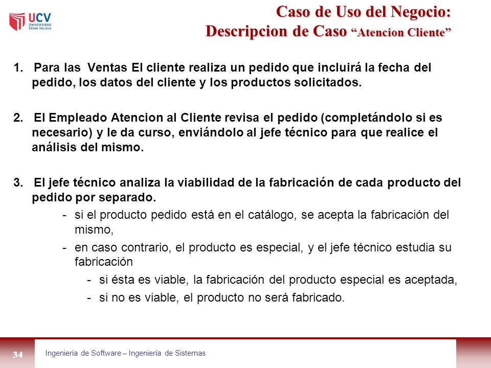 Caso de Uso del Negocio: Descripcion de Caso Atencion Cliente