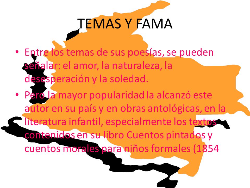 TEMAS Y FAMA Entre los temas de sus poesías, se pueden señalar: el amor, la naturaleza, la desesperación y la soledad.