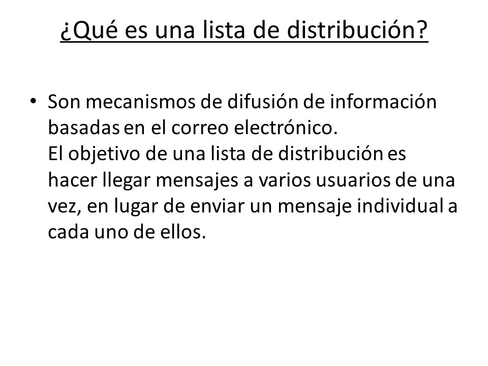 ¿Qué es una lista de distribución