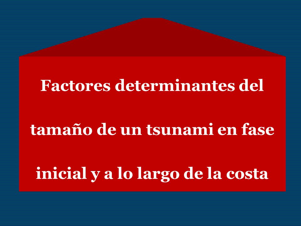 Factores determinantes del tamaño de un tsunami en fase inicial y a lo largo de la costa