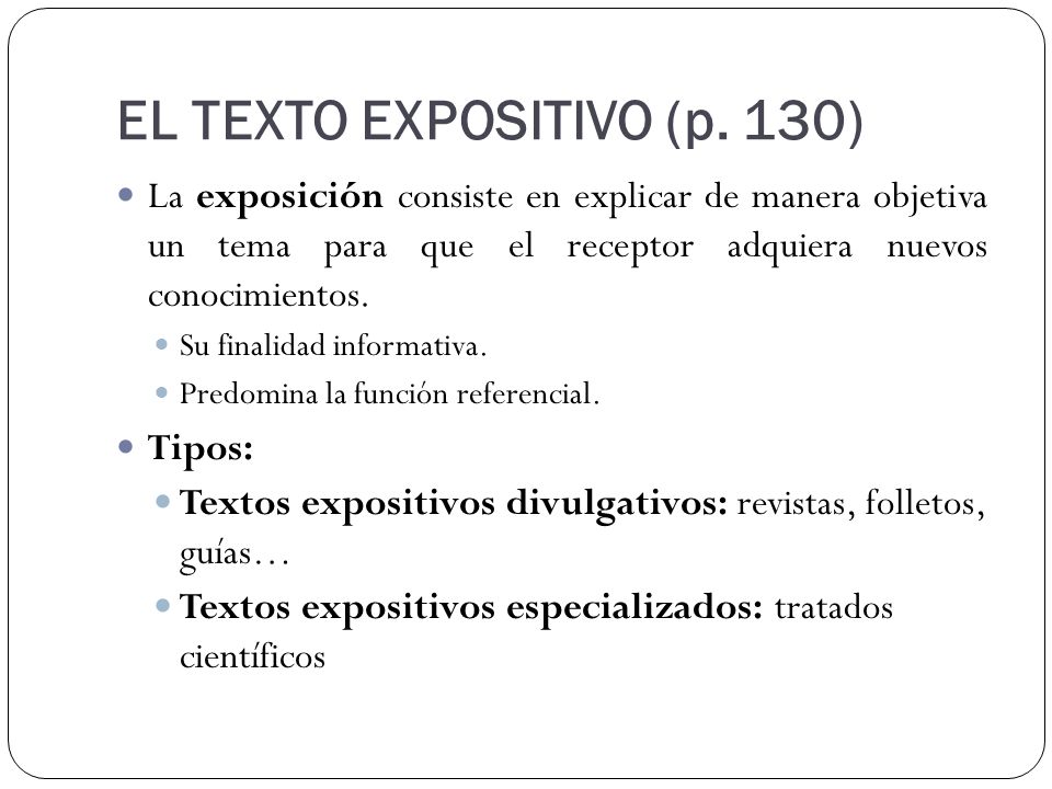 EL TEXTO EXPOSITIVO (p. 130)