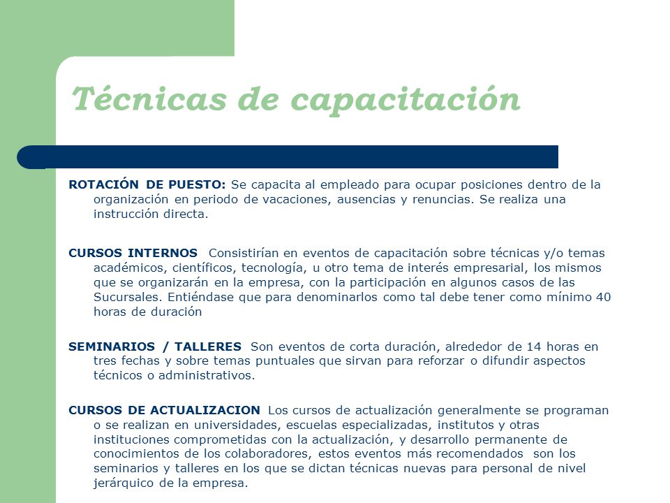 Técnicas de capacitación