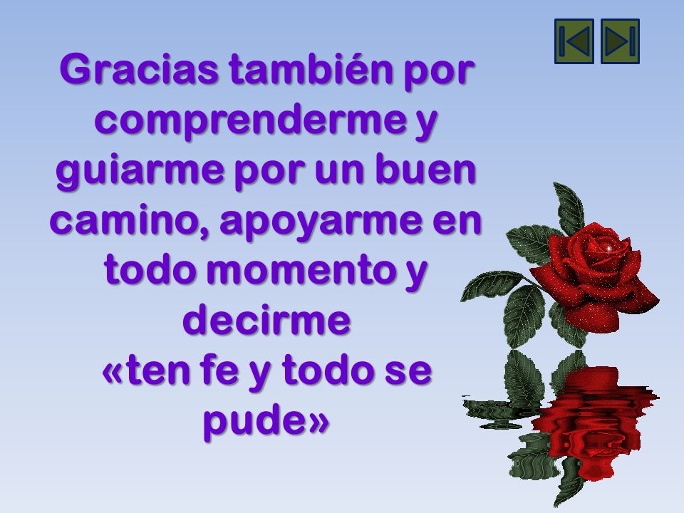 Gracias también por comprenderme y guiarme por un buen camino, apoyarme en todo momento y decirme «ten fe y todo se pude»