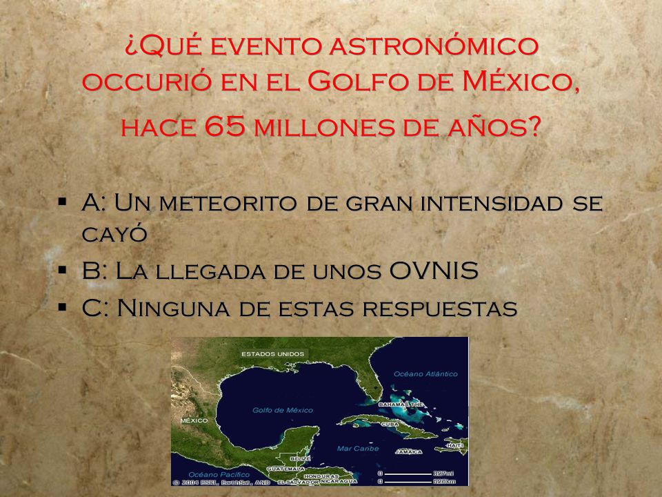 ¿Qué evento astronómico occurió en el Golfo de México, hace 65 millones de años