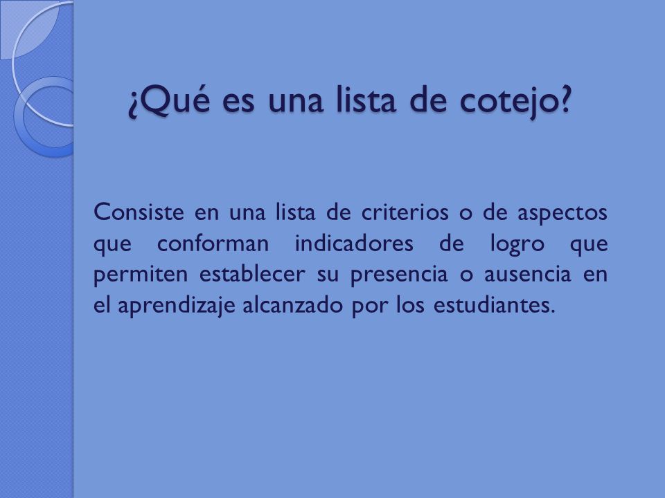 ¿Qué es una lista de cotejo