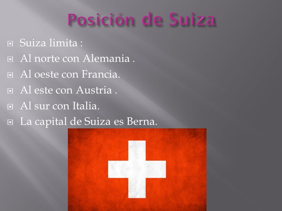 Posición de Suiza Suiza limita : Al norte con Alemania .