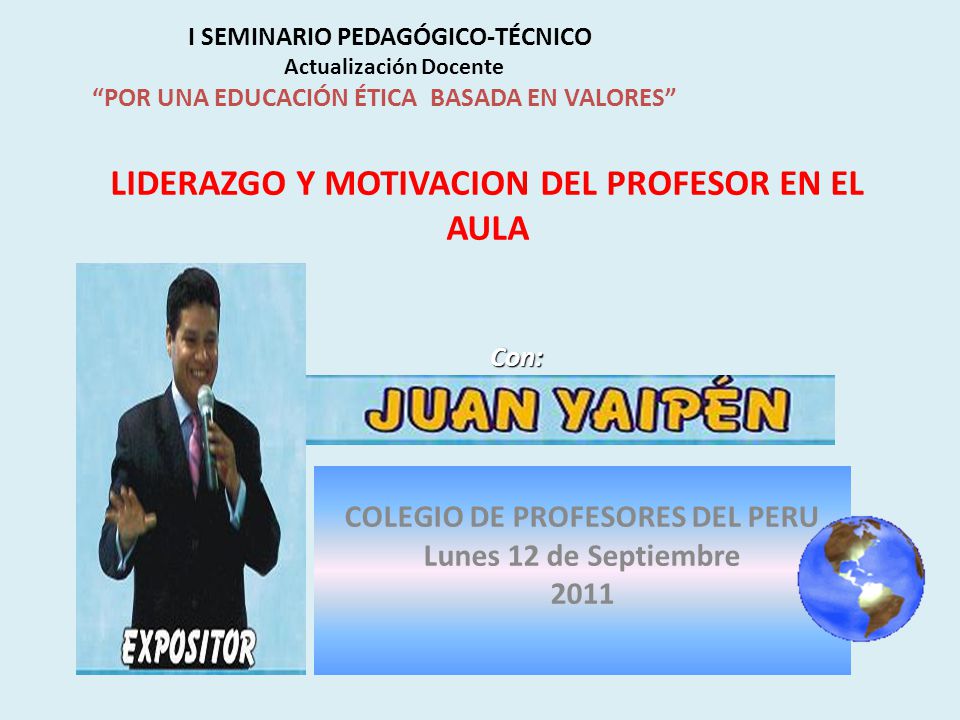 COLEGIO DE PROFESORES DEL PERU Lunes 12 de Septiembre 2011