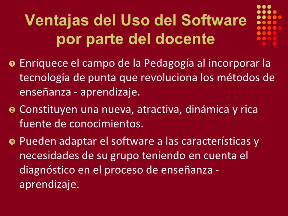Ventajas del Uso del Software por parte del docente