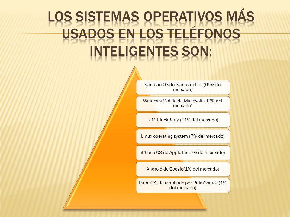 Los sistemas operativos más usados en los teléfonos inteligentes son: