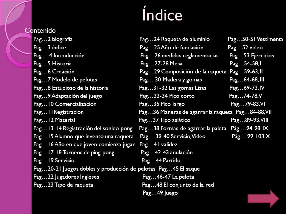 Índice Contenido. Pag…2 biografía Pag…24 Raqueta de aluminio Pag…50-51 Vestimenta.