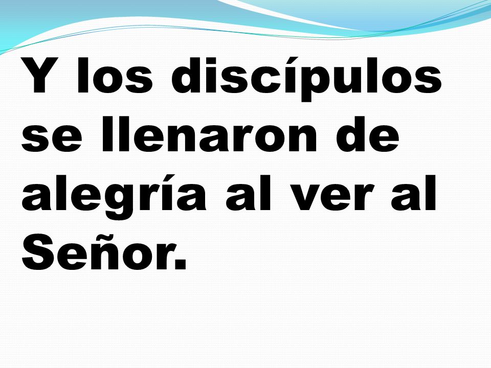 Y los discípulos se llenaron de alegría al ver al Señor.