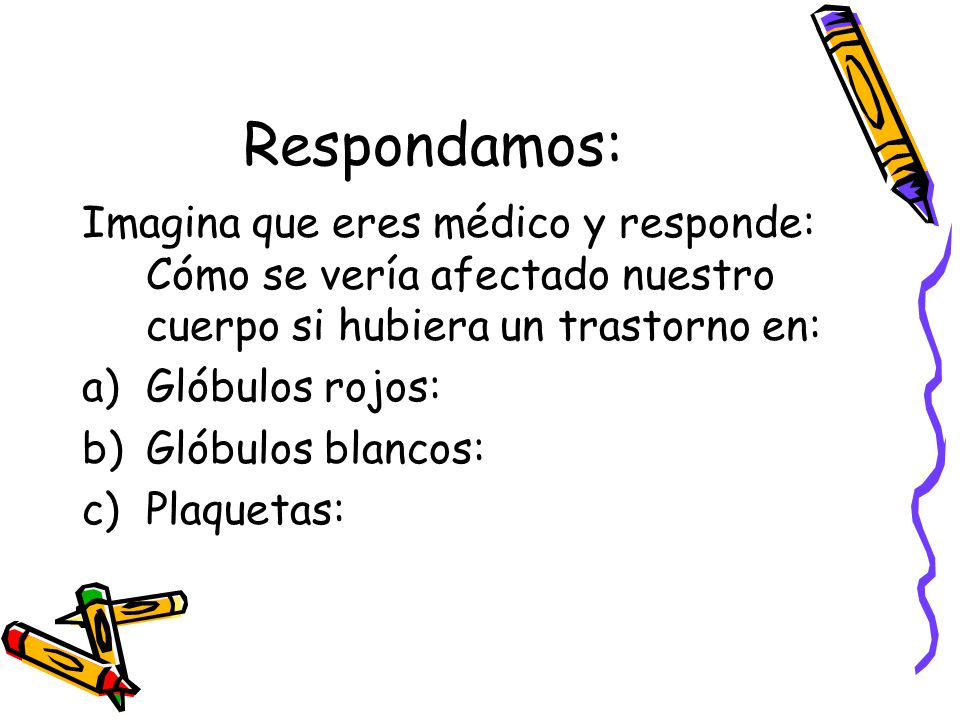 Respondamos: Imagina que eres médico y responde: Cómo se vería afectado nuestro cuerpo si hubiera un trastorno en: