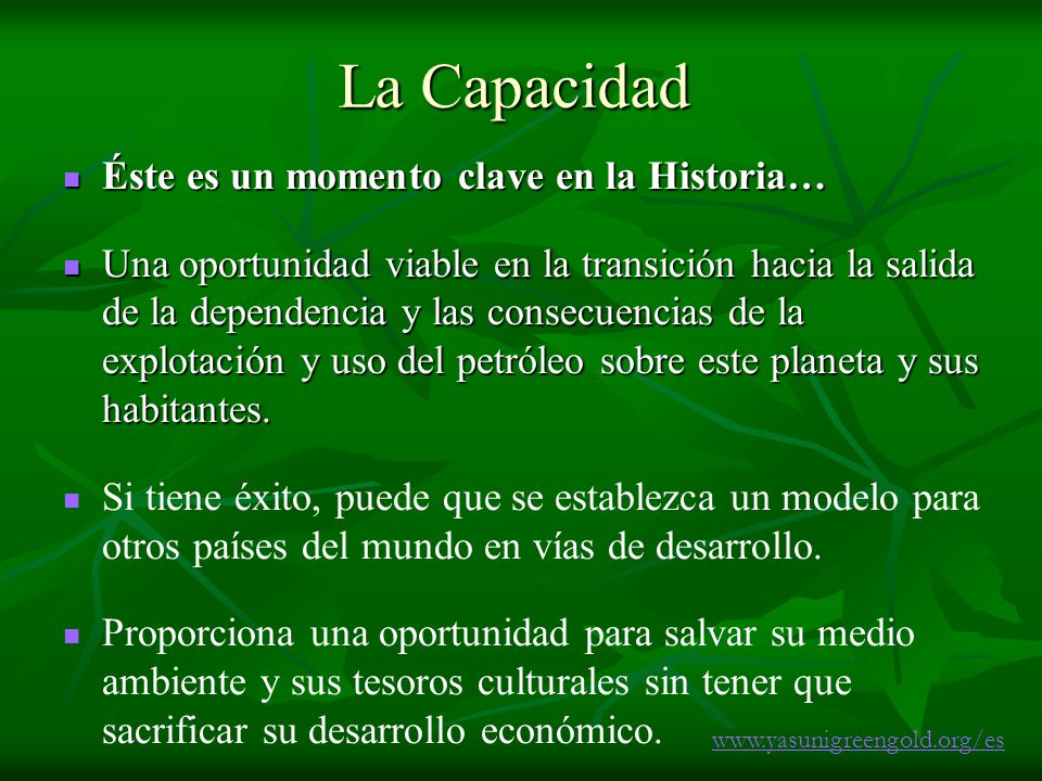 La Capacidad Éste es un momento clave en la Historia…