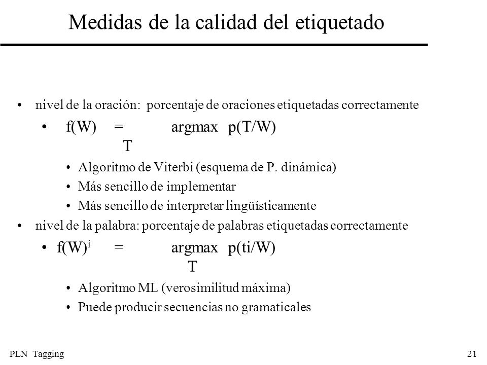 Medidas de la calidad del etiquetado