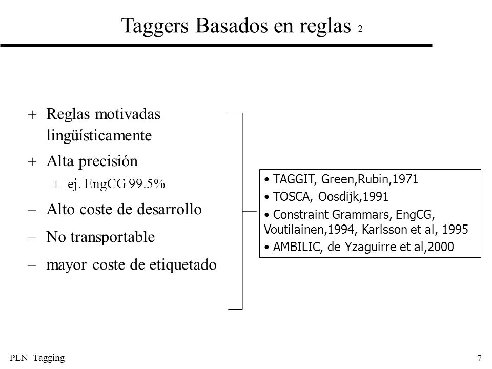 Taggers Basados en reglas 2