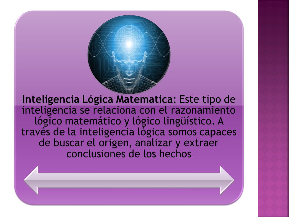 Inteligencia Lógica Matematica: Este tipo de inteligencia se relaciona con el razonamiento lógico matemático y lógico lingüístico.