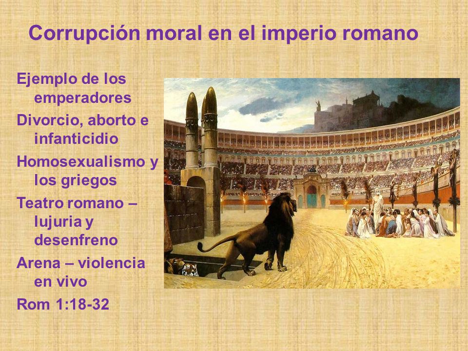Corrupción moral en el imperio romano