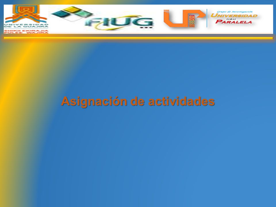 Asignación de actividades