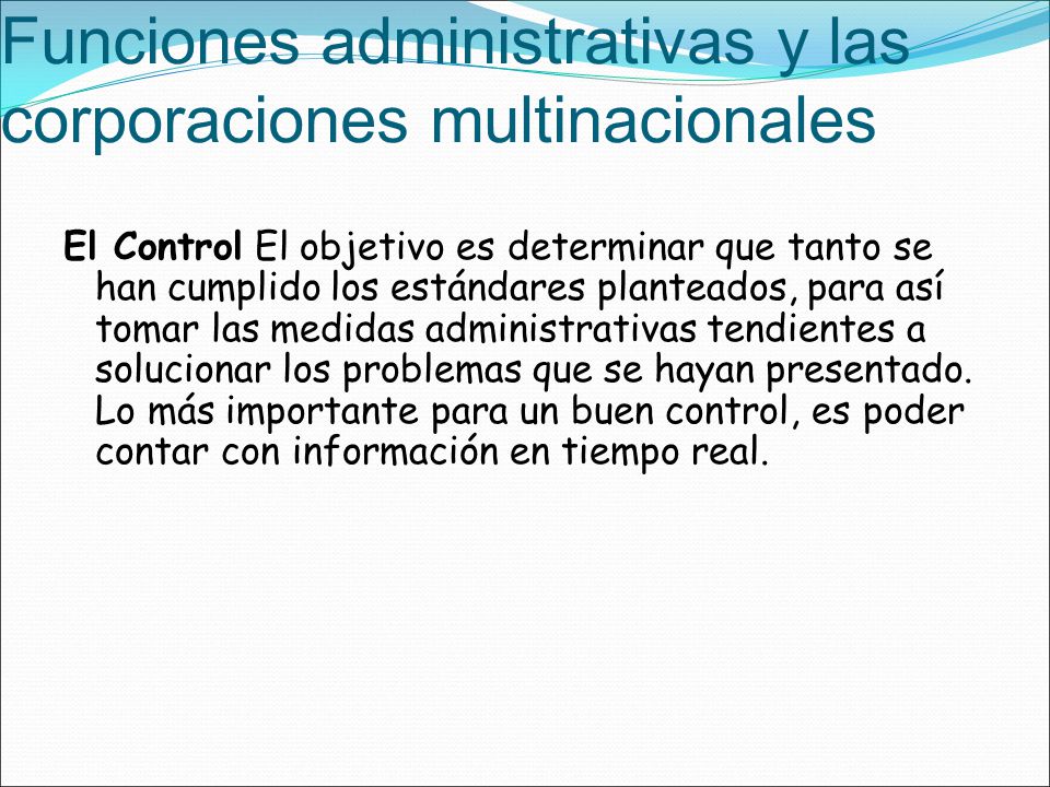 Funciones administrativas y las corporaciones multinacionales