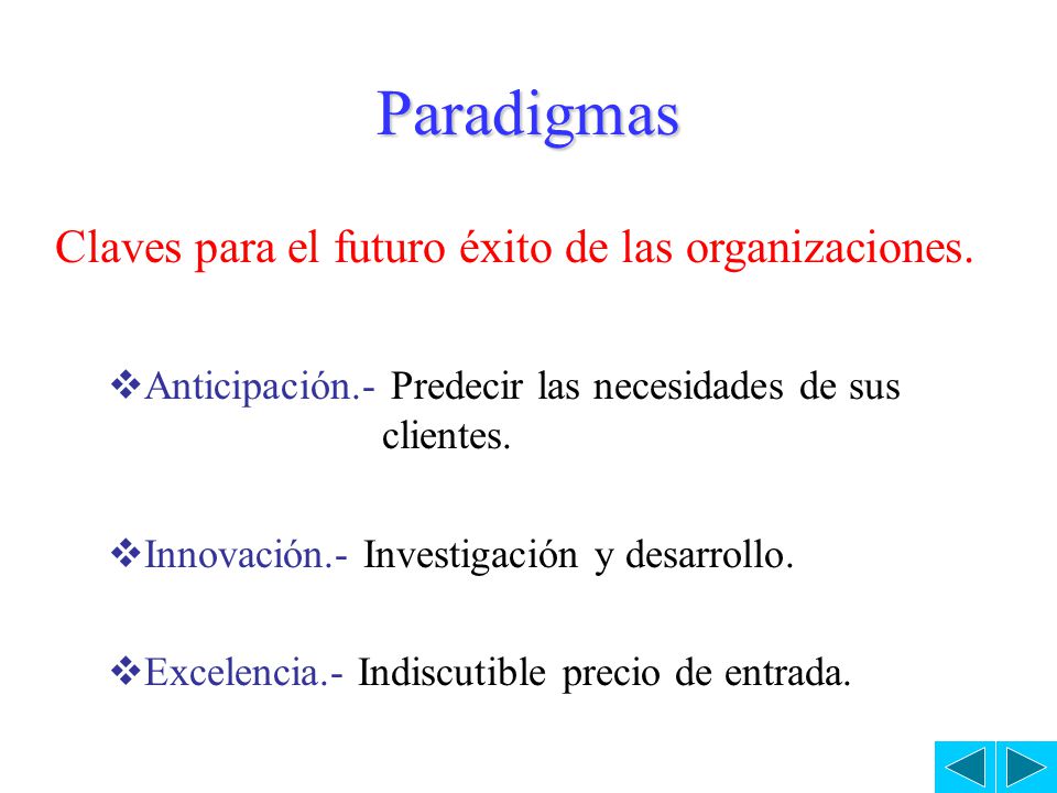 Paradigmas Claves para el futuro éxito de las organizaciones.