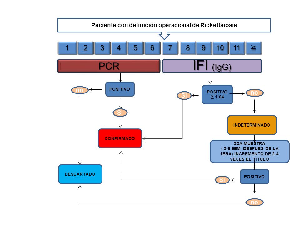 IFI (IgG) PCR Paciente con definición operacional de Rickettsiosis no