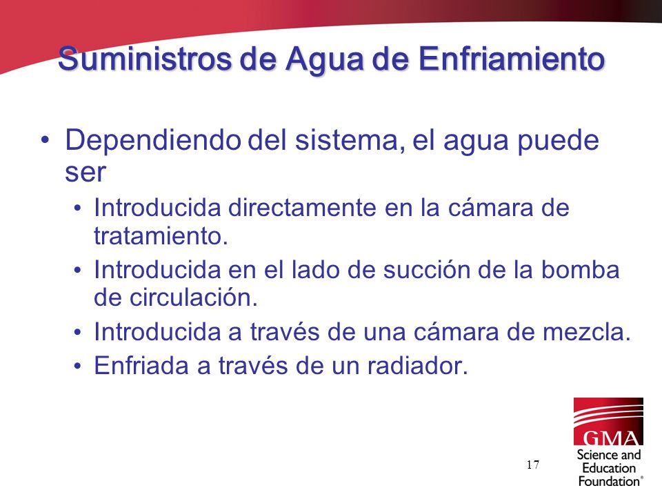 Suministros de Agua de Enfriamiento