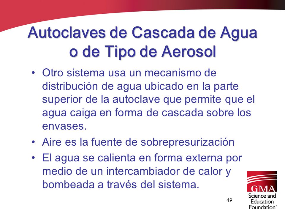 Autoclaves de Cascada de Agua o de Tipo de Aerosol