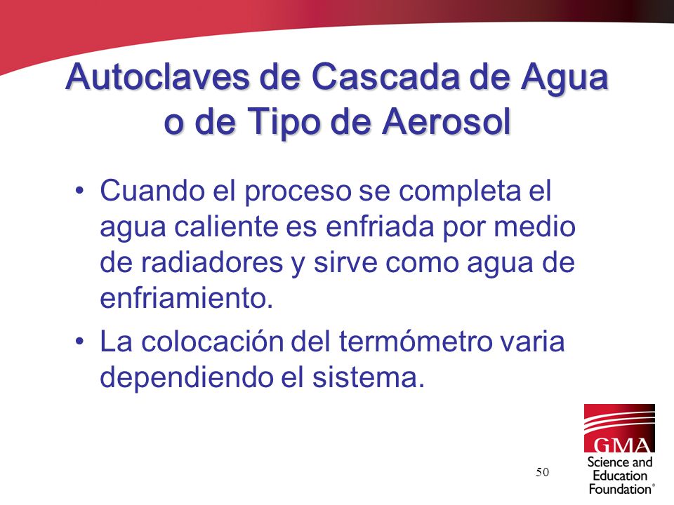 Autoclaves de Cascada de Agua o de Tipo de Aerosol