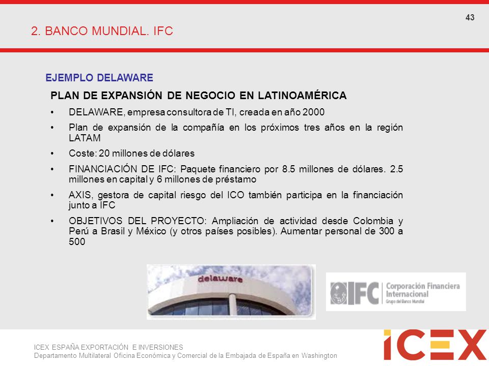 2. BANCO MUNDIAL. IFC PLAN DE EXPANSIÓN DE NEGOCIO EN LATINOAMÉRICA