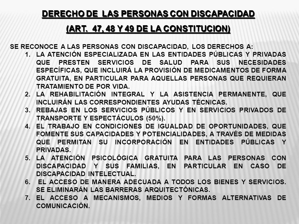 DERECHO DE LAS PERSONAS CON DISCAPACIDAD