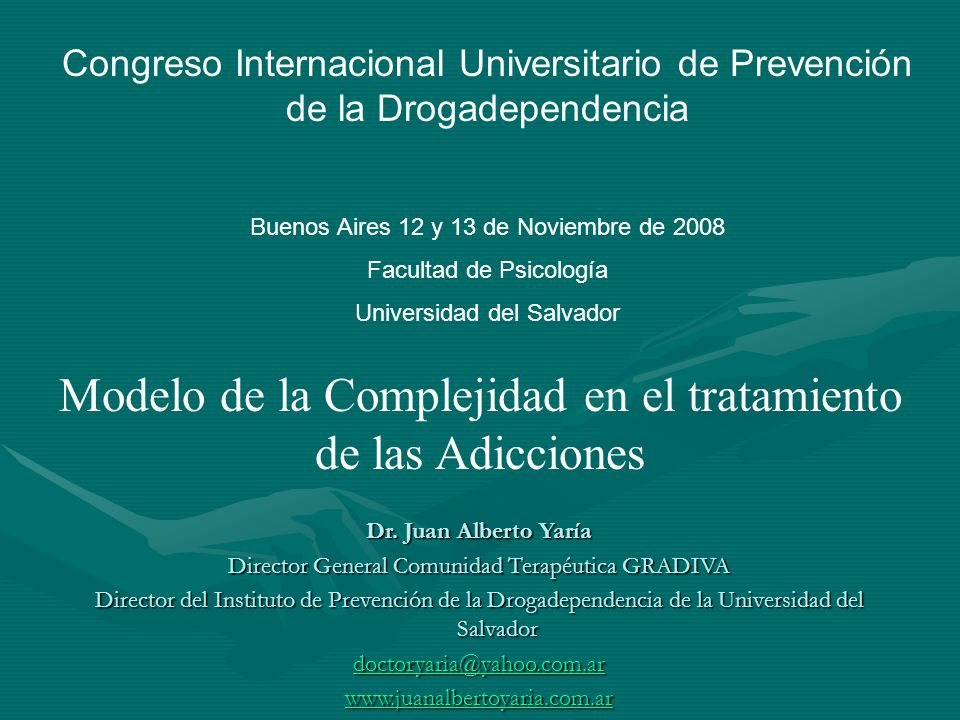 Modelo de la Complejidad en el tratamiento de las Adicciones
