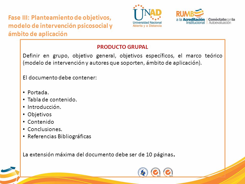 Fase III: Planteamiento de objetivos, modelo de intervención psicosocial y ámbito de aplicación