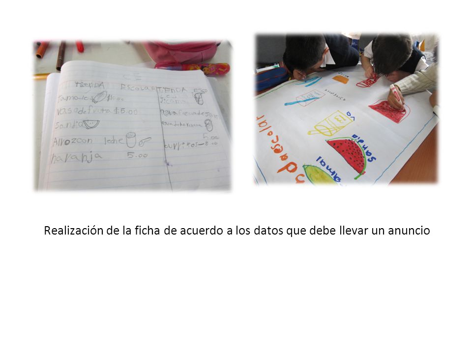 Realización de la ficha de acuerdo a los datos que debe llevar un anuncio