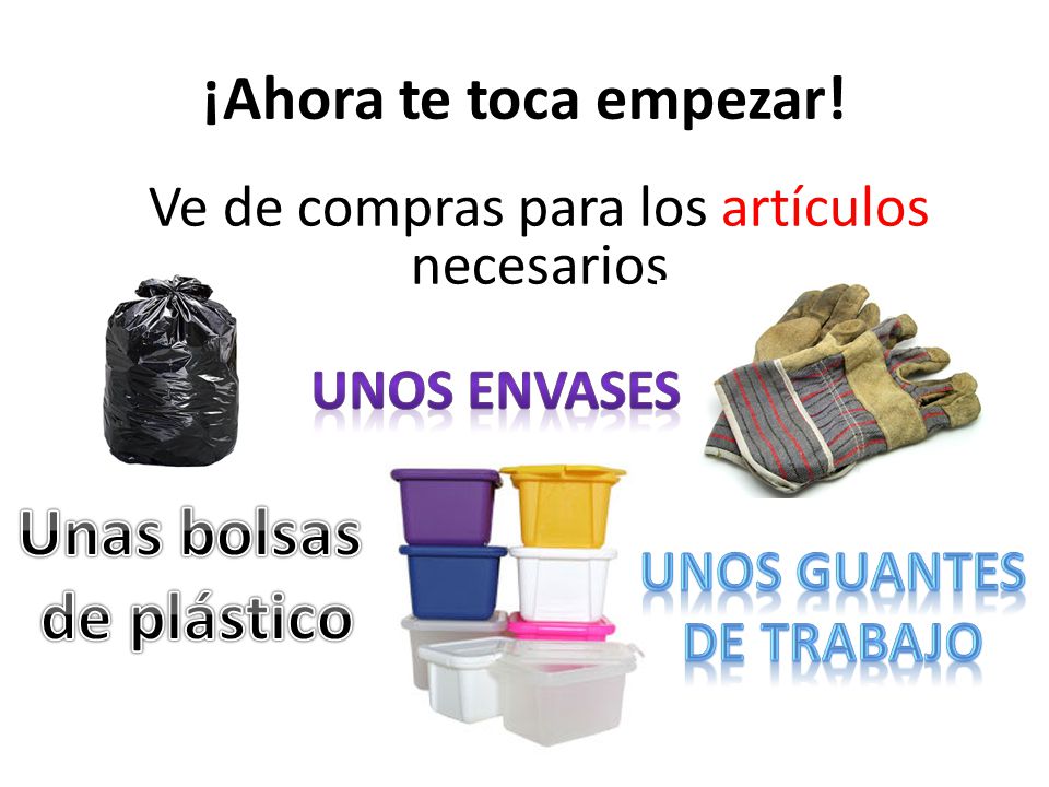 Ve de compras para los artículos necesarios