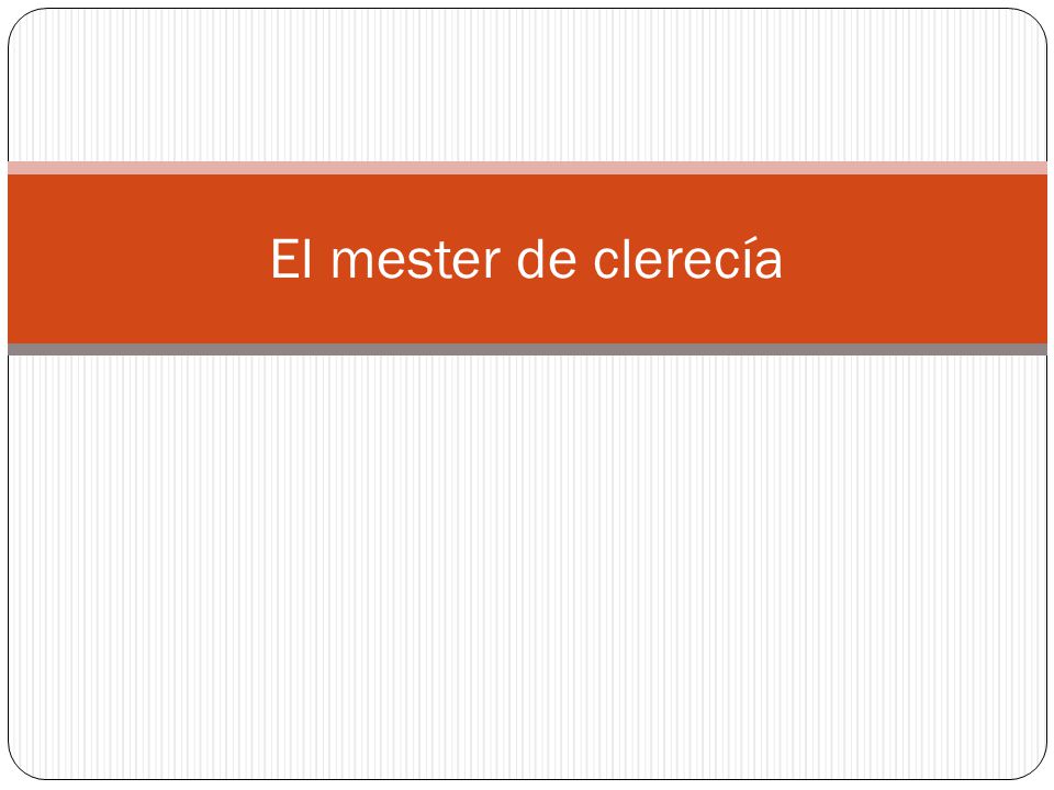 El mester de clerecía