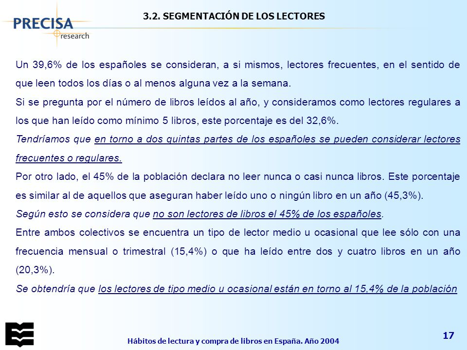 3.2. SEGMENTACIÓN DE LOS LECTORES