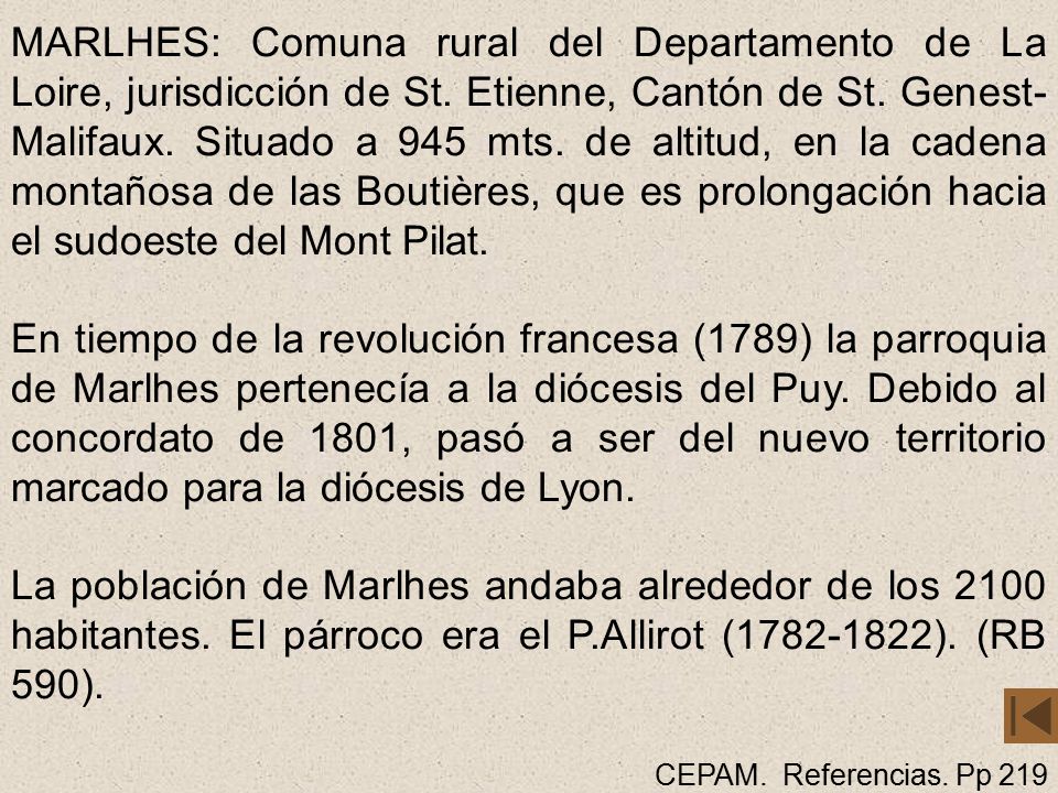 MARLHES: Comuna rural del Departamento de La Loire, jurisdicción de St