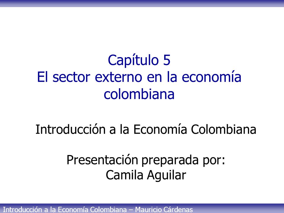 Capítulo 5 El sector externo en la economía colombiana