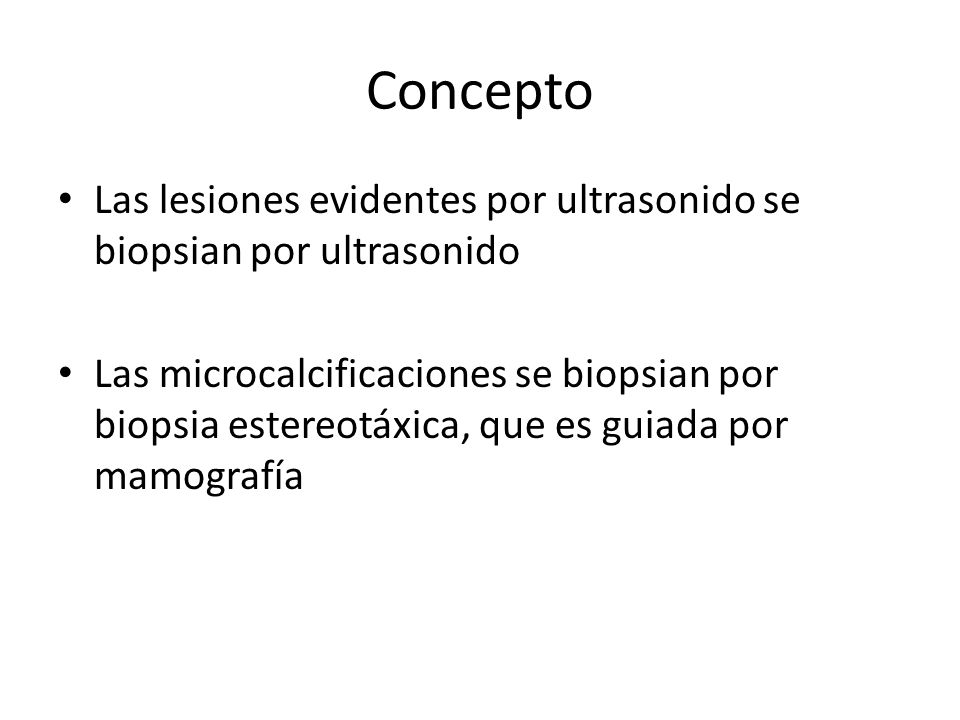 Concepto Las lesiones evidentes por ultrasonido se biopsian por ultrasonido.