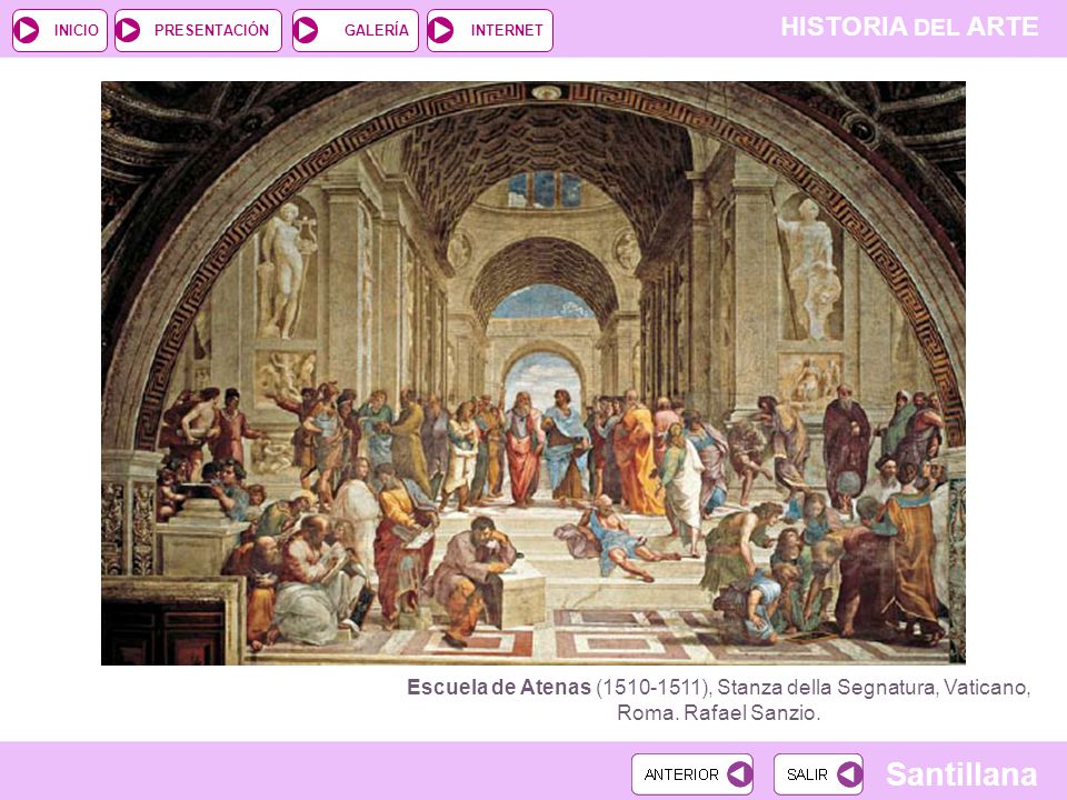 Escuela de Atenas ( ), Stanza della Segnatura, Vaticano, Roma