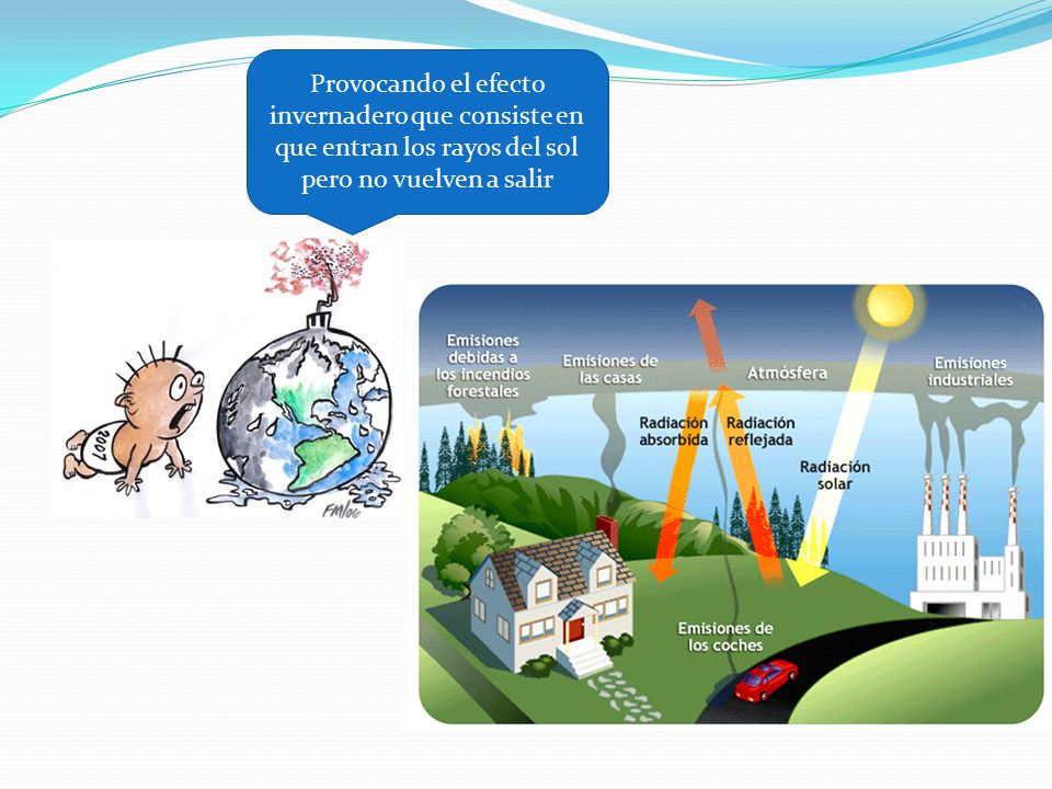 Provocando el efecto invernadero que consiste en que entran los rayos del sol pero no vuelven a salir