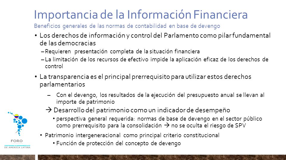 Importancia de la Información Financiera Beneficios generales de las normas de contabilidad en base de devengo