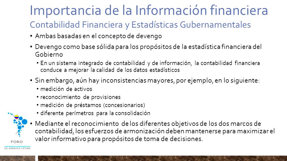 Importancia de la Información financiera Contabilidad Financiera y Estadísticas Gubernamentales