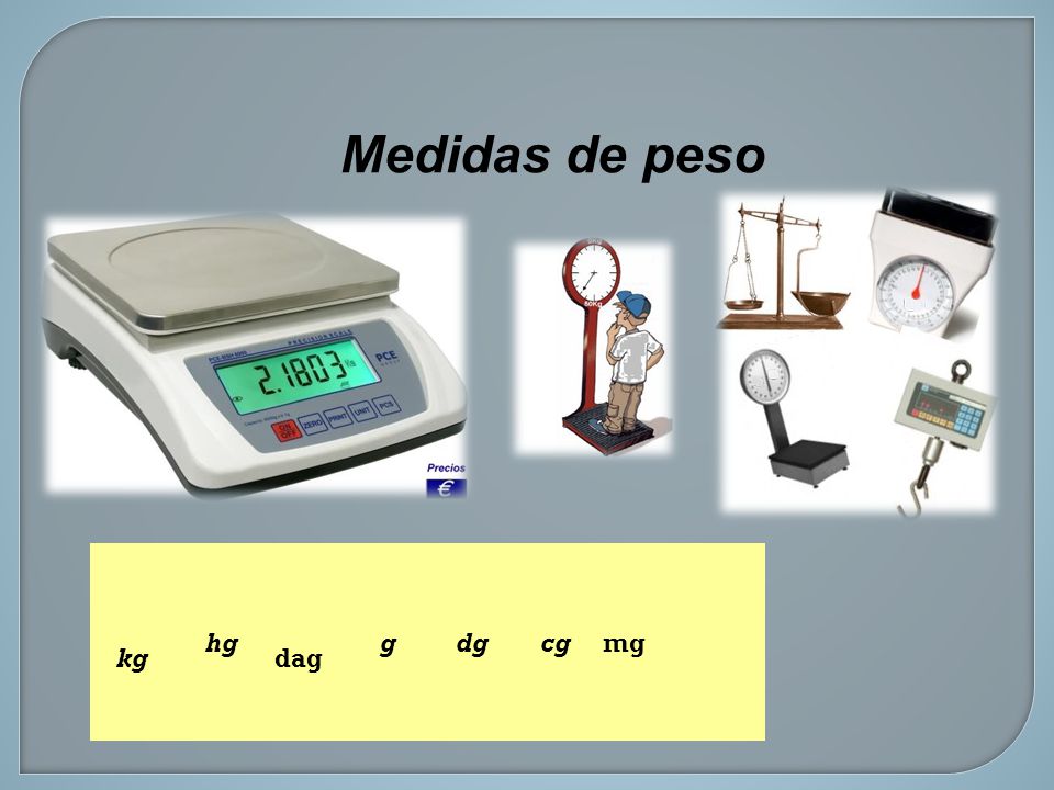 Medidas de peso kg hg dag g dg cg mg