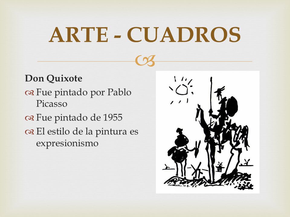 ARTE - CUADROS Don Quixote Fue pintado por Pablo Picasso