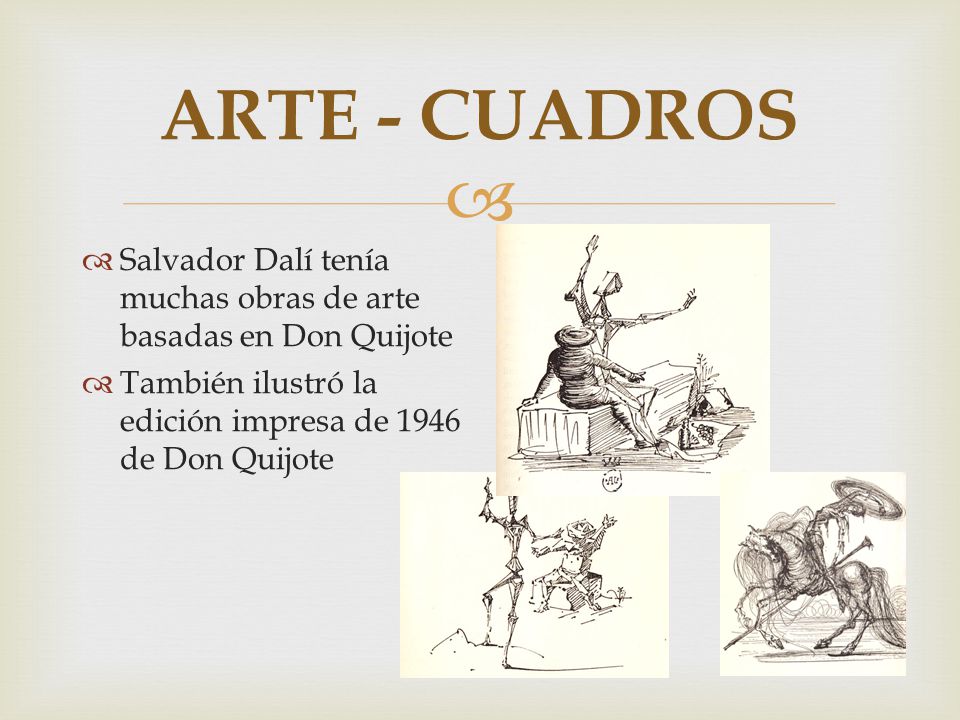 ARTE - CUADROS Salvador Dalí tenía muchas obras de arte basadas en Don Quijote.