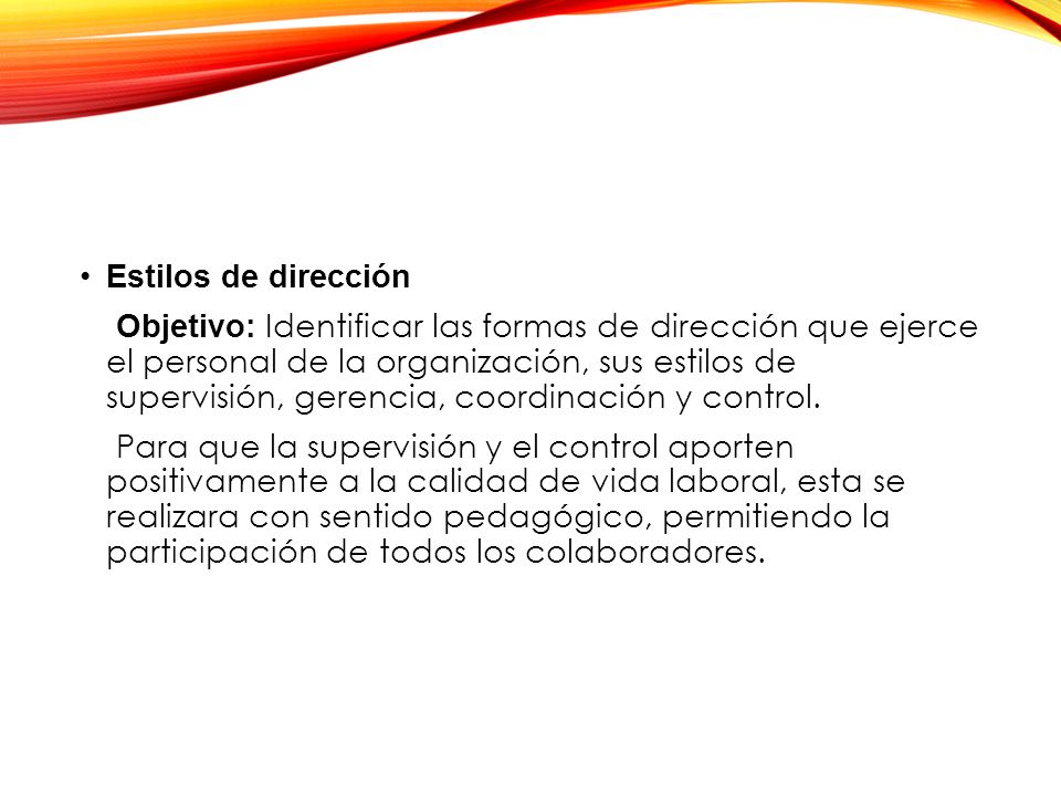 Estilos de dirección
