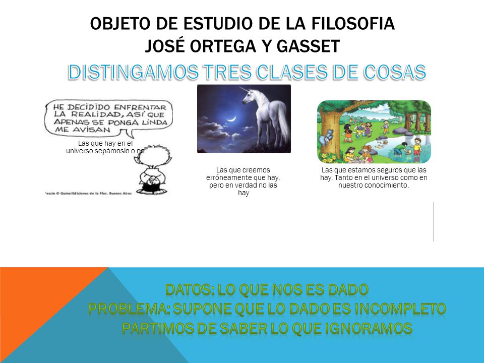 OBJETO DE ESTUDIO DE LA FILOSOFIA JOSÉ ORTEGA Y GASSET