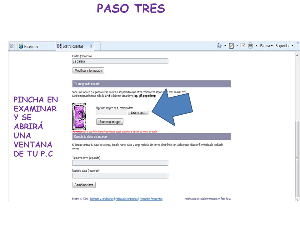 PASO TRES PINCHA EN EXAMINAR Y SE ABRIRÁ UNA VENTANA DE TU P.C